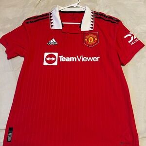 Adidas Red and Black Sports Jersey